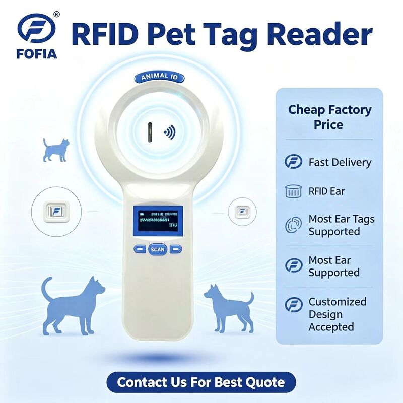 Máy đọc cầm tay nhựa PT200 RFID bền với màn hình OLED 128x64 Tiêu chuẩn ISO11784/5 Đọc tầm xa cho vật nuôi và nông nghiệp