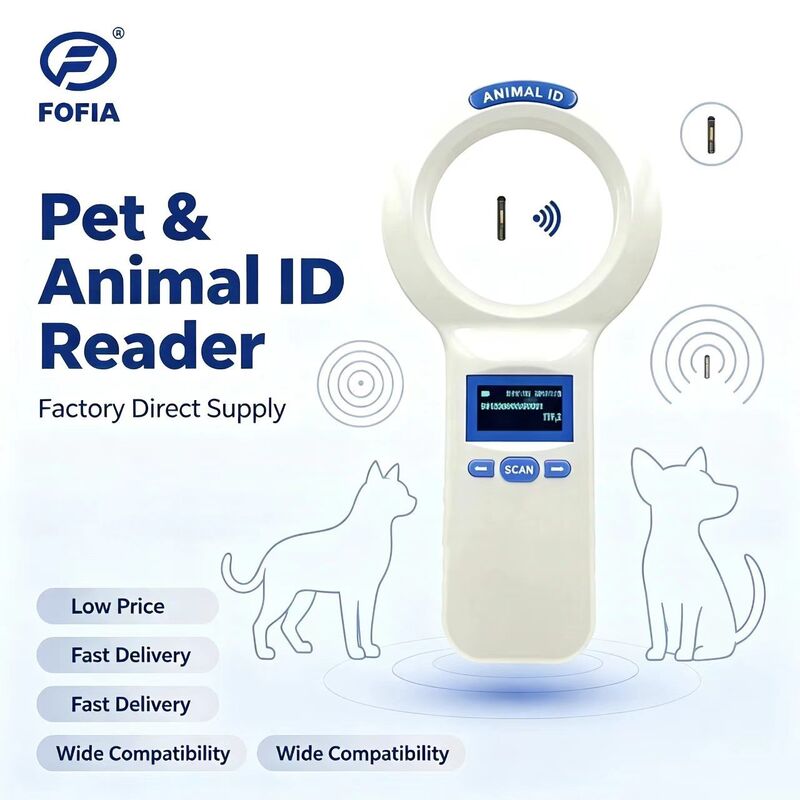 Không thấm nước FOFIA PT200 RFID Handheld Reader 128x64 OLED Screen Đọc từ xa 10-20m Tiêu chuẩn ISO11784/5