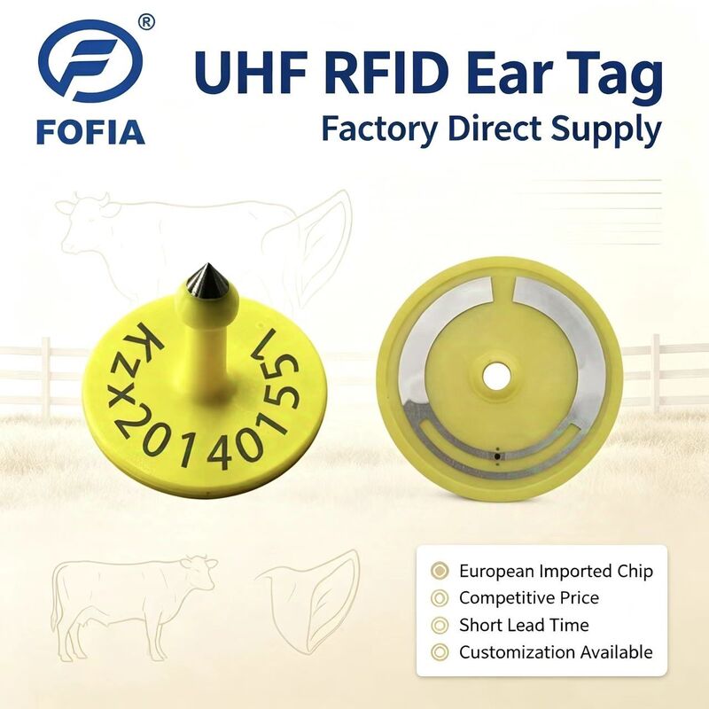 Fofia ICAR ET926 RFID chống nước TPU nhãn tai động vật FDX-B 134.2Khz EM4305 Chip Chăn nuôi bò bò lợn cừu
