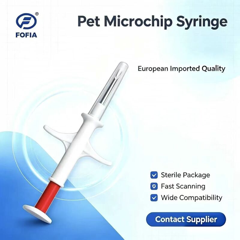 FOFIA RFID mới ICAR được chứng nhận 134.2kHz Microchip động vật FDX/EM4305 Chip IP67 chống nước nhựa tiêm vật nuôi