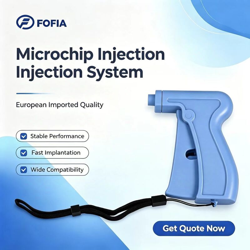 ICAR Chứng nhận Fofia 2026 Bán chạy mới RFID 134.2kHz Chó Động vật Chip ID Loại tách Nhựa ZS008 Chống nước cho Thú cưng