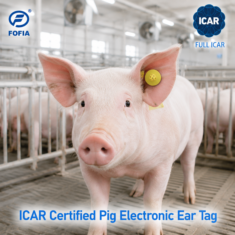 Fofia ET908 RFID Animal Ear Tag 134.2KHz FDX-B Smart Livestock ID Tag với ICAR đầy đủ