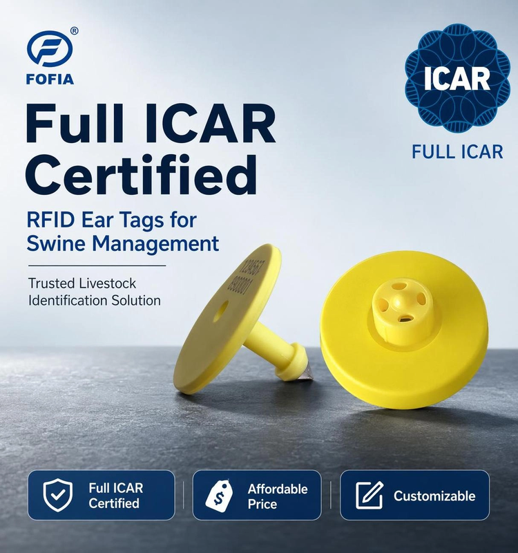 Thẻ tai động vật RFID đầy đủ ICAR ET908 FDX-B 134.2Khz EM4305 cho chăn nuôi Bò Thẻ kiểm soát truy cập điện tử