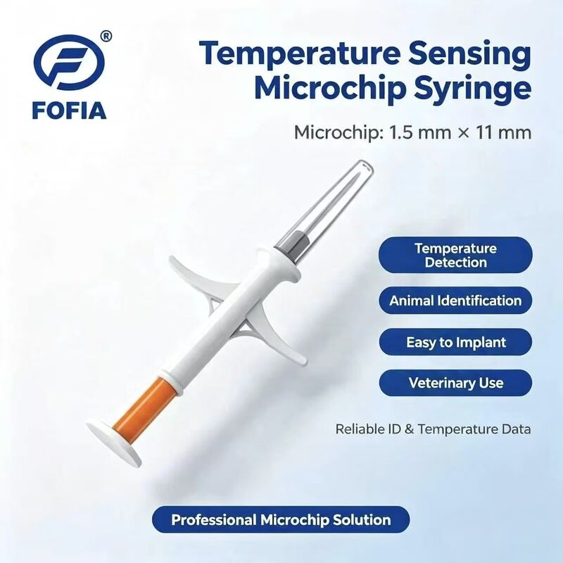 ICAR chứng nhận Fofia mới cảm biến nhiệt độ Microchip nóng RFID PP Animal ID chống nước cho chó & mèo vật nuôi 1.5 năm bảo hành