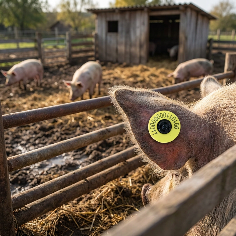 New Fofia Full ICAR ET908 Cow RFID LF Ear Tag Vật liệu TPU 350N Tension 5 năm Bảo hành ISO11784/5 Tiêu chuẩn sử dụng trang trại