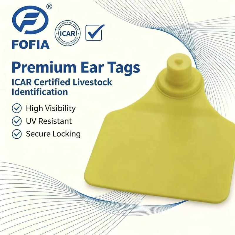 ICAR Fofia T904 chip thẻ tai động vật chất lượng cao RFID TPU Laser Coding 3 năm bảo hành