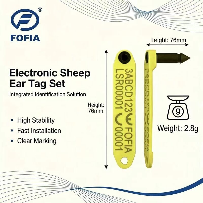 Fofia mới chống nhiệt độ cao tích hợp chống đổ điện tử ET969 Cừu vàng RFID Tag tai TPU vật liệu RF động vật