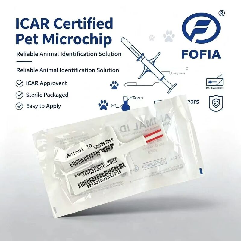 Fofia bền New bán nóng RFID 134.2kHz PP vật liệu ID chó Microchip chống nước trang trại sử dụng vật nuôi tiêm 1,5 năm