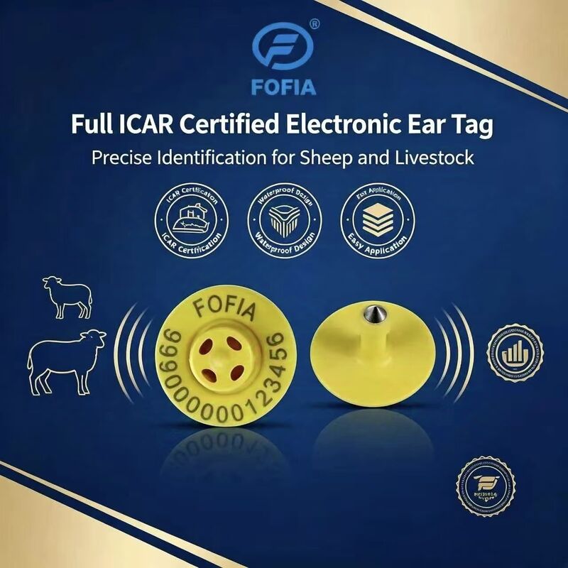 Chất lượng cao mới ET957 + T901 134.2kHz TPU thẻ tai điện tử cho heo bò cừu áo khoác trang trại 10cm Đọc phạm vi -20 ~ 80C 29.90.3mm