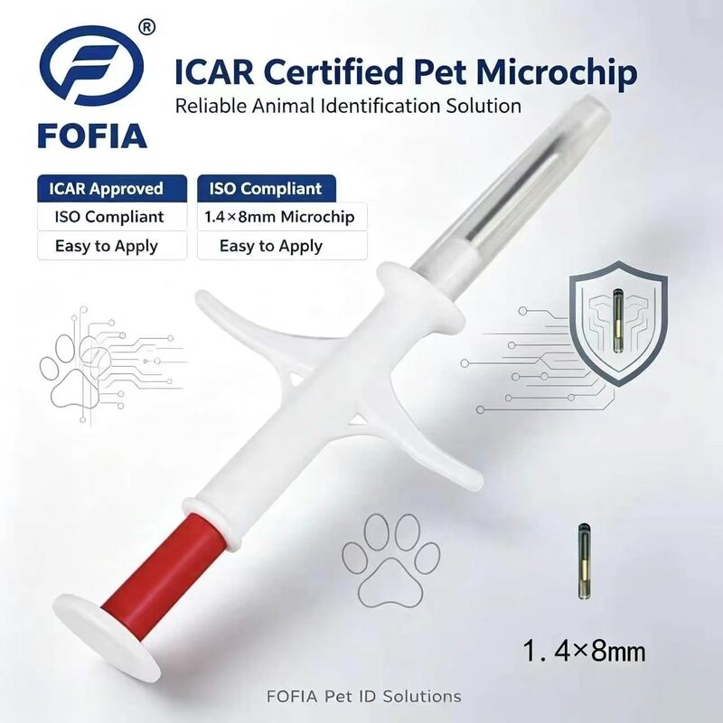 FOFIA New RFID 134.2kHz Microchip động vật FDX/EM4305 IP67 Không thấm nước bò / lợn / cừu