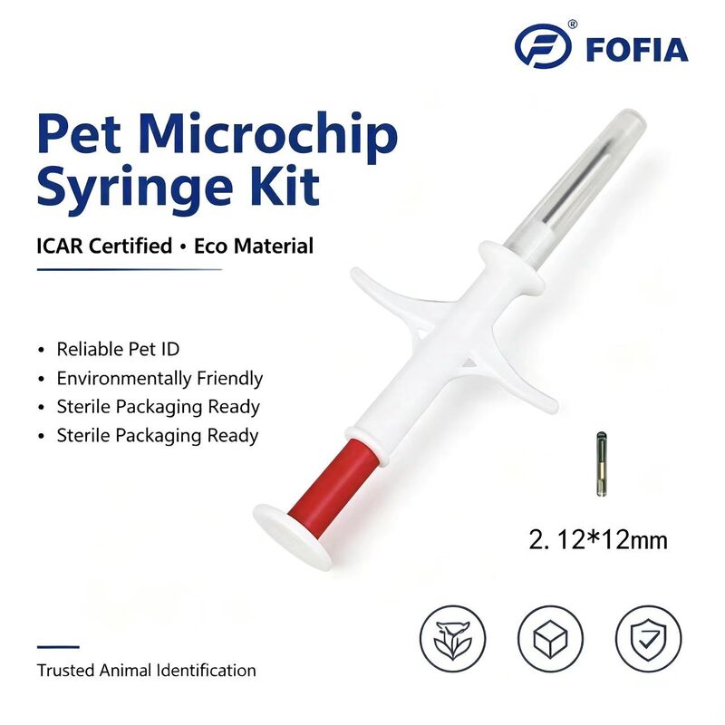 Chip định danh động vật Fofia ICAR mới chống nước RFID 134.2kHz PP Bảo hành 1.5 năm dùng cho Chó Mèo