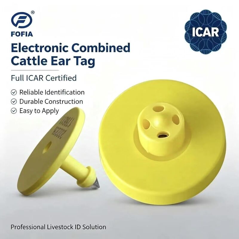 Fofia mới chống nước đầy đủ ICAR chứng nhận ET908 màu vàng RFID thẻ tai bò TPU chất lượng cao 1,5 năm bảo hành thú cưng heo cừu
