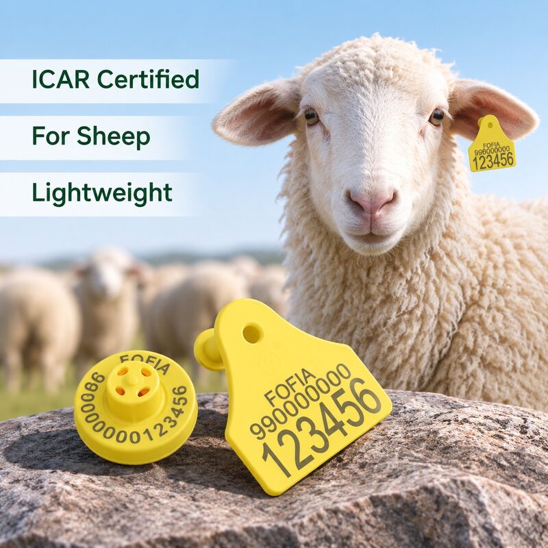 Fofia Full ICAR kết hợp Cừu dê Nhãn tai theo dõi điện tử mới chất lượng cao RFID TPU Mã laser nhựa 3 năm