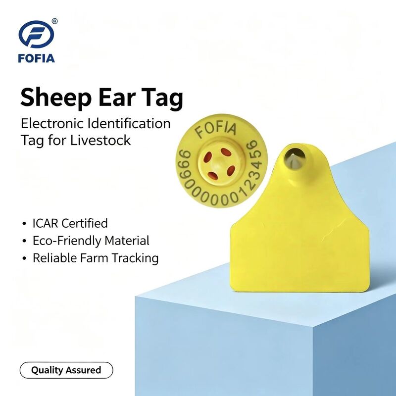 FULL ICAR được chứng nhận 134.2KHz FDX-B RFID TPU vật liệu Chiếc thẻ tai cừu và bò mới cho theo dõi gia súc ET957+T967 Fofia