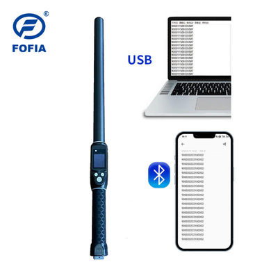 Đầu đọc RFID cầm tay dạng que tùy chỉnh ISO FDX-B HDX 30000 bản ghi cho thẻ tai gia súc, vật nuôi, microchip tầm xa bằng nhựa