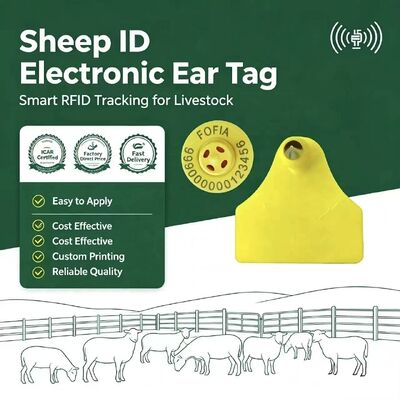 Fofia Chống Nước Kết Hợp Điện Tử Theo Dõi Động Vật Thẻ Tai Mới RFID Chất Lượng Cao TPU Laser Mã Hóa Bảo Hành 3 Năm Dê